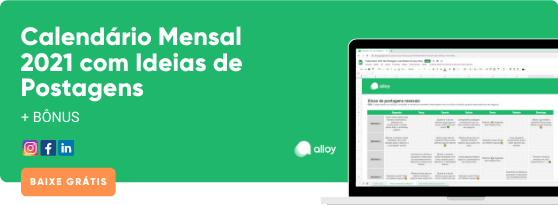 Calendário Mensal 2021 com Ideias de Postagens para Redes Sociais