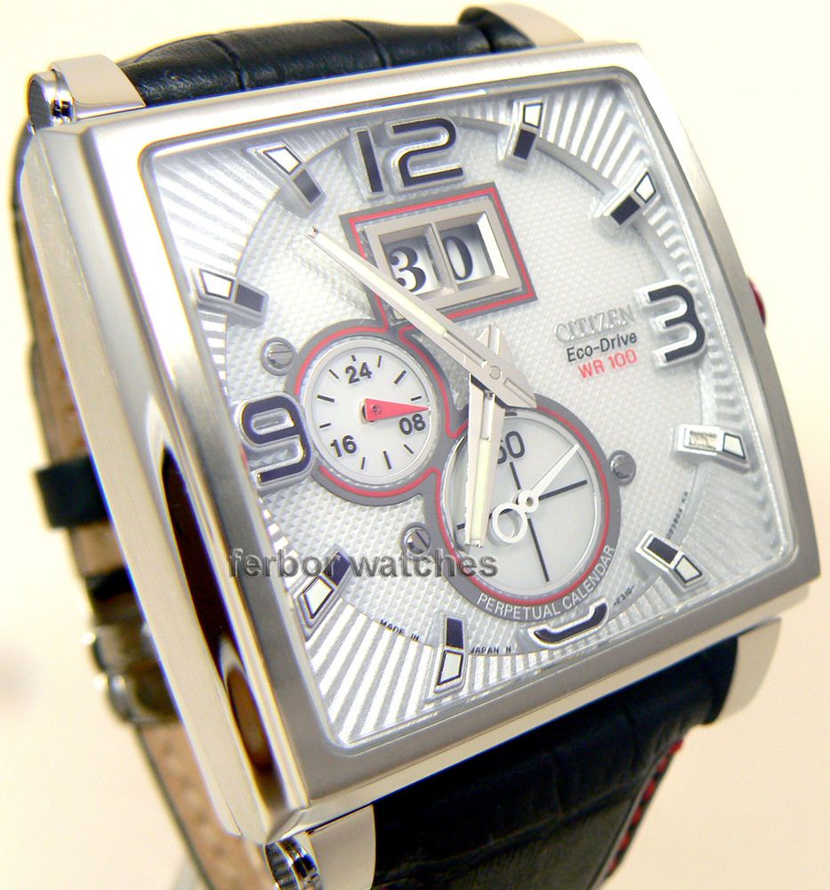 CITIZEN MEN ECO DRIVE SAPPHIRE LEATHER DATE PERPEUAL CALENDAR 100m BT0070- 01A | Watches for men, Leather, Eco drive