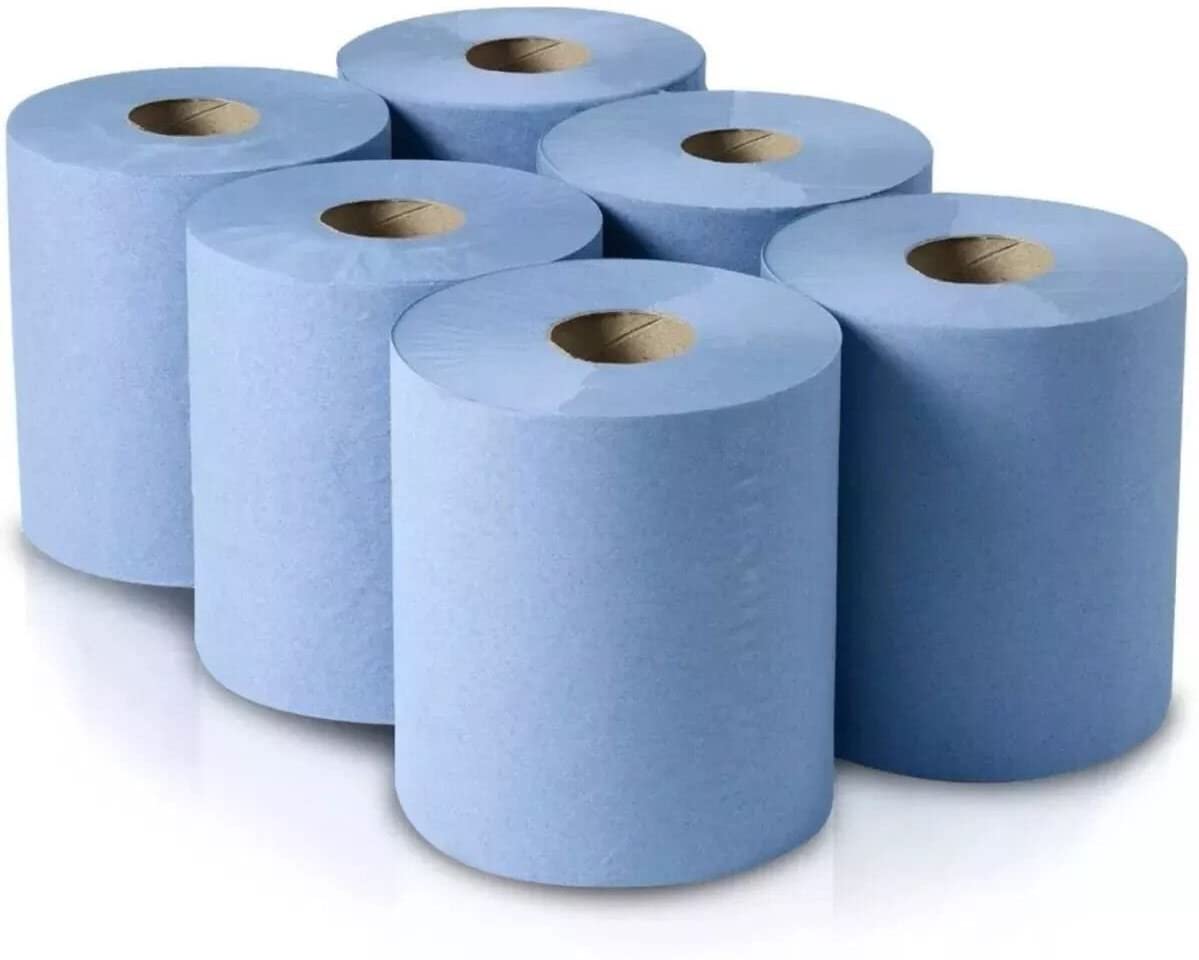 2 Ply Blue 100m 175mm Centre Feed - Embossed