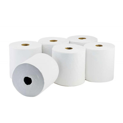 2 Ply White 100m Centre Feed - Embossed