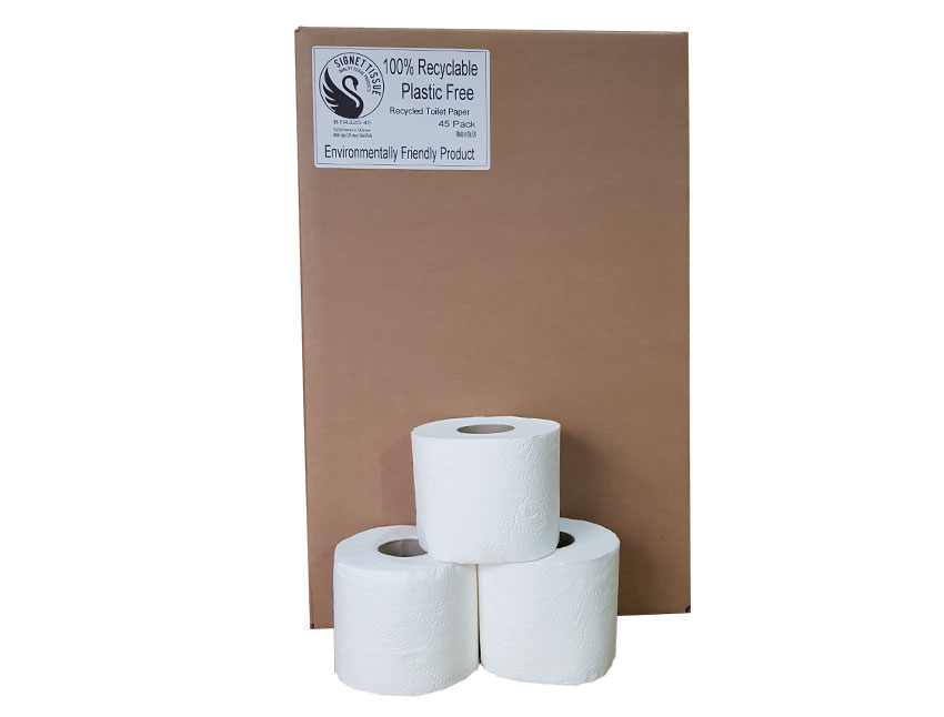 No Plastic used,100% recyclable Boxed Toilet rolls 45 rolls