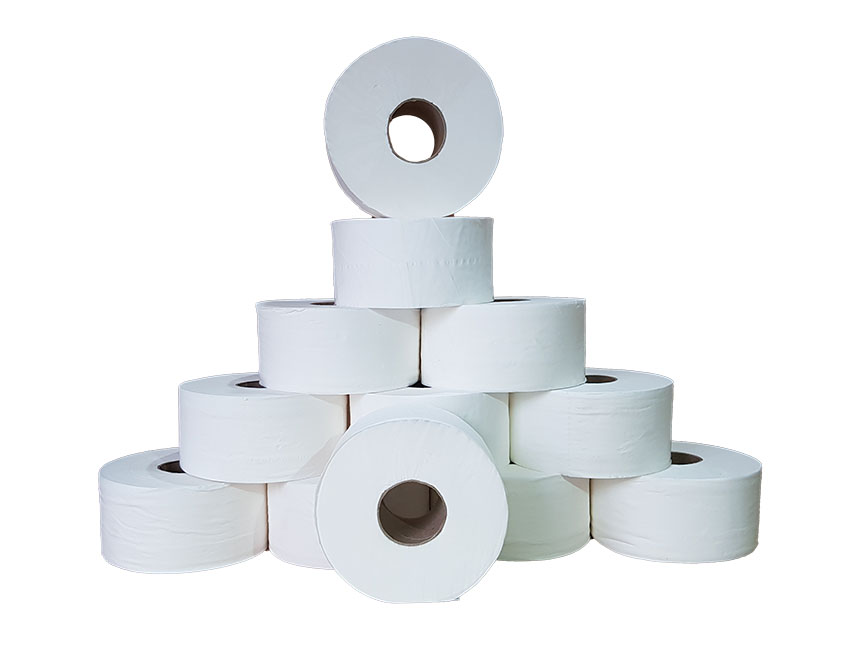 Mini Jumbo Toilet Rolls 200m (76mm Core) Pure