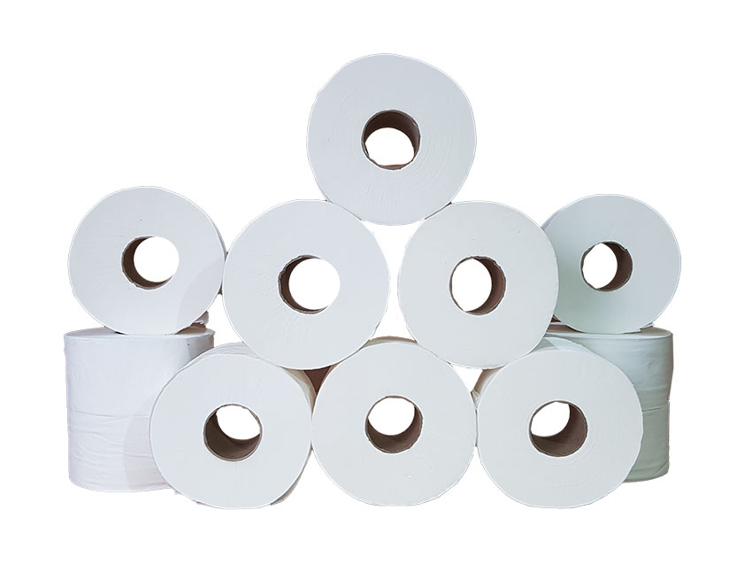 Mini Jumbo Toilet Rolls 150m (60mm Core) Pure