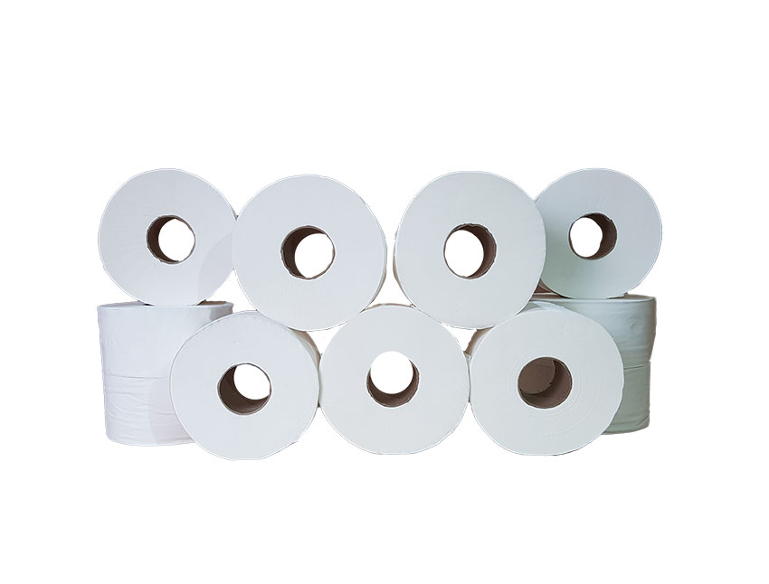 Mini Jumbo Toilet Rolls 200m (76mm Core) Recycled