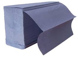 Blue disposable Paper Hand Towels - Z Fold - 1ply - 3,000 towels