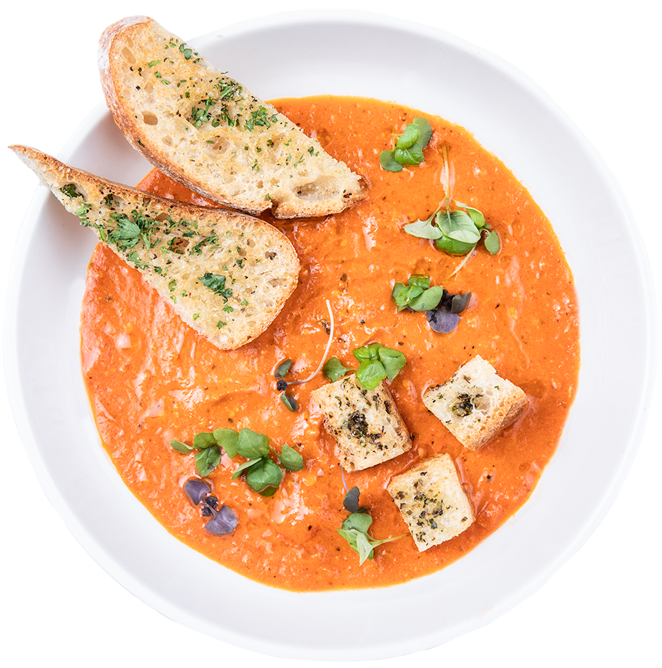 Red Pepper Bisque with Smoked Gouda