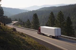 Truck on road