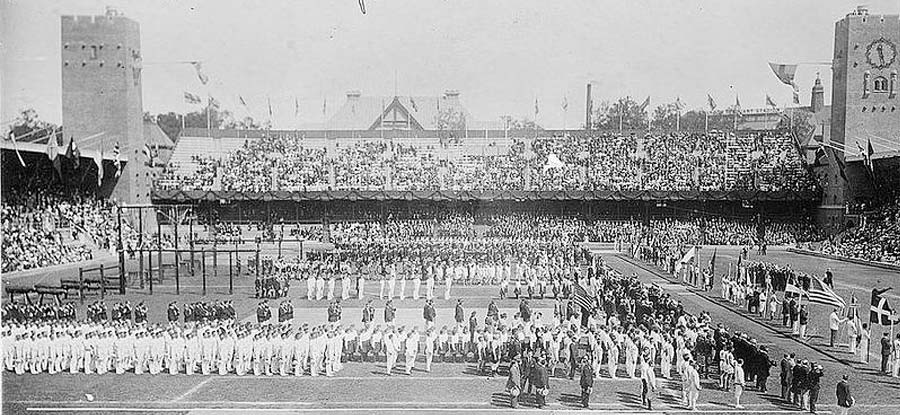 Celebrando los Olímpicos de 1912.