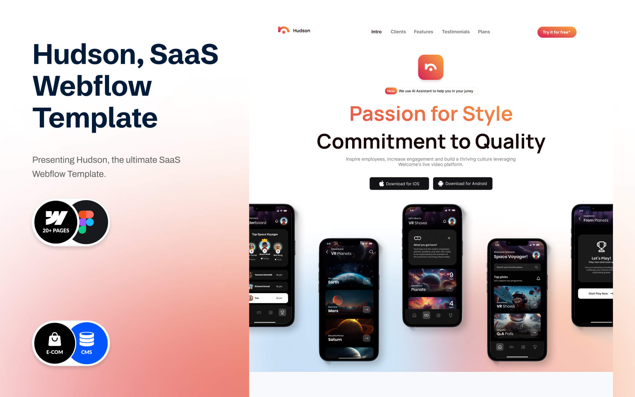 Hudson - SaaS Website Template