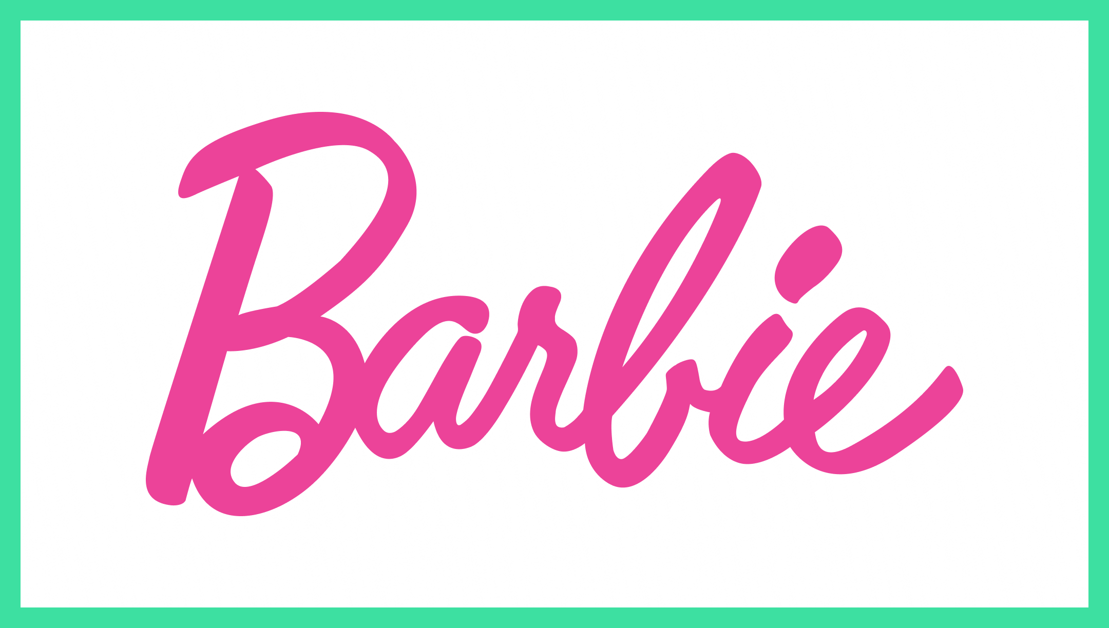 The Barbie logo font with its distinct pink color