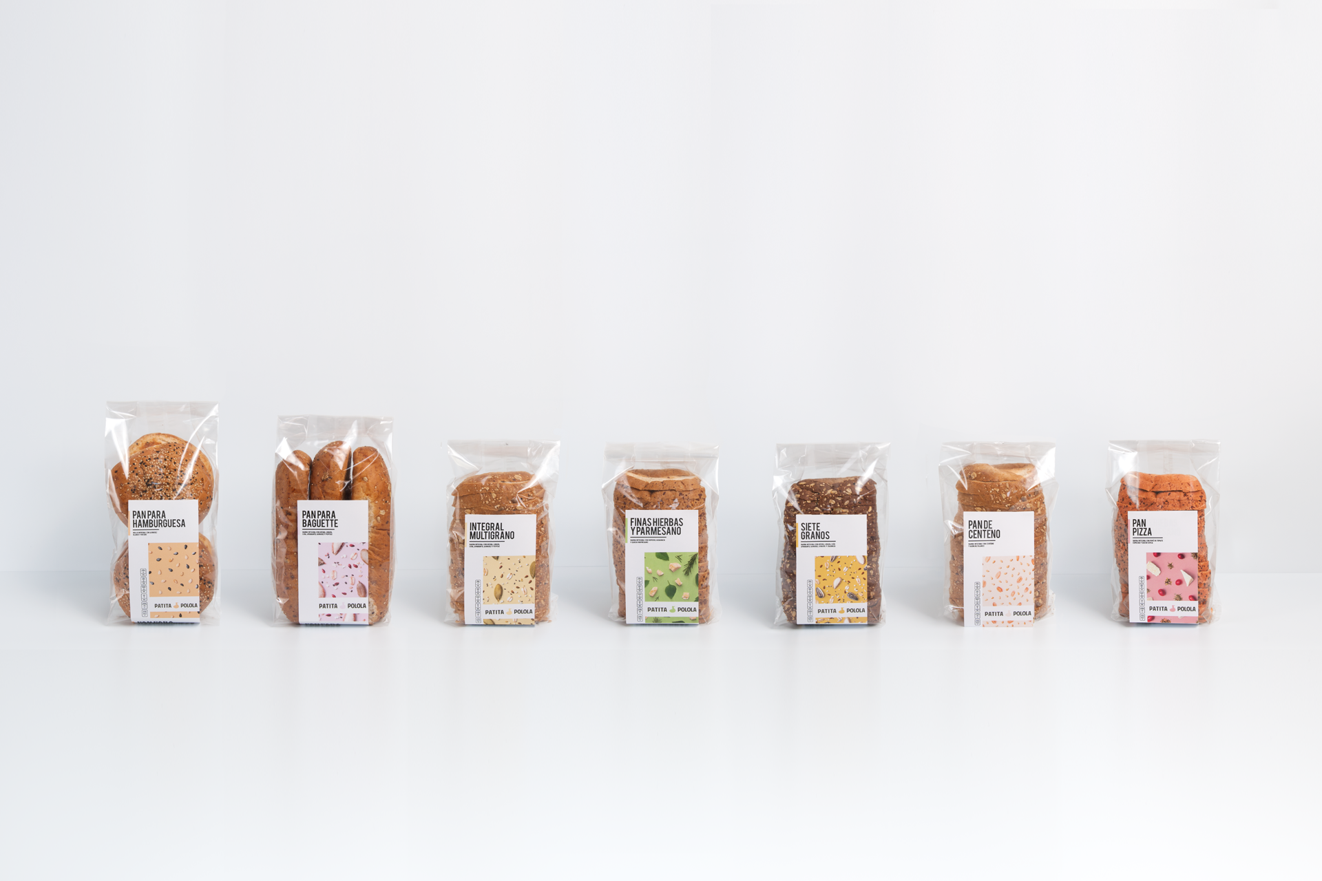 We were asked to redesign their old packaging, they needed a cleaner look and a system that helped identify their variety of breads in an easier way.