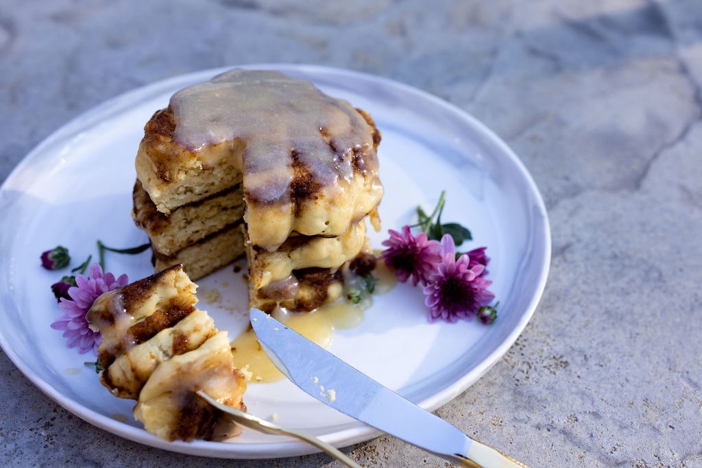 Cinnamon Roll Pancake Recipe Flourish Flour