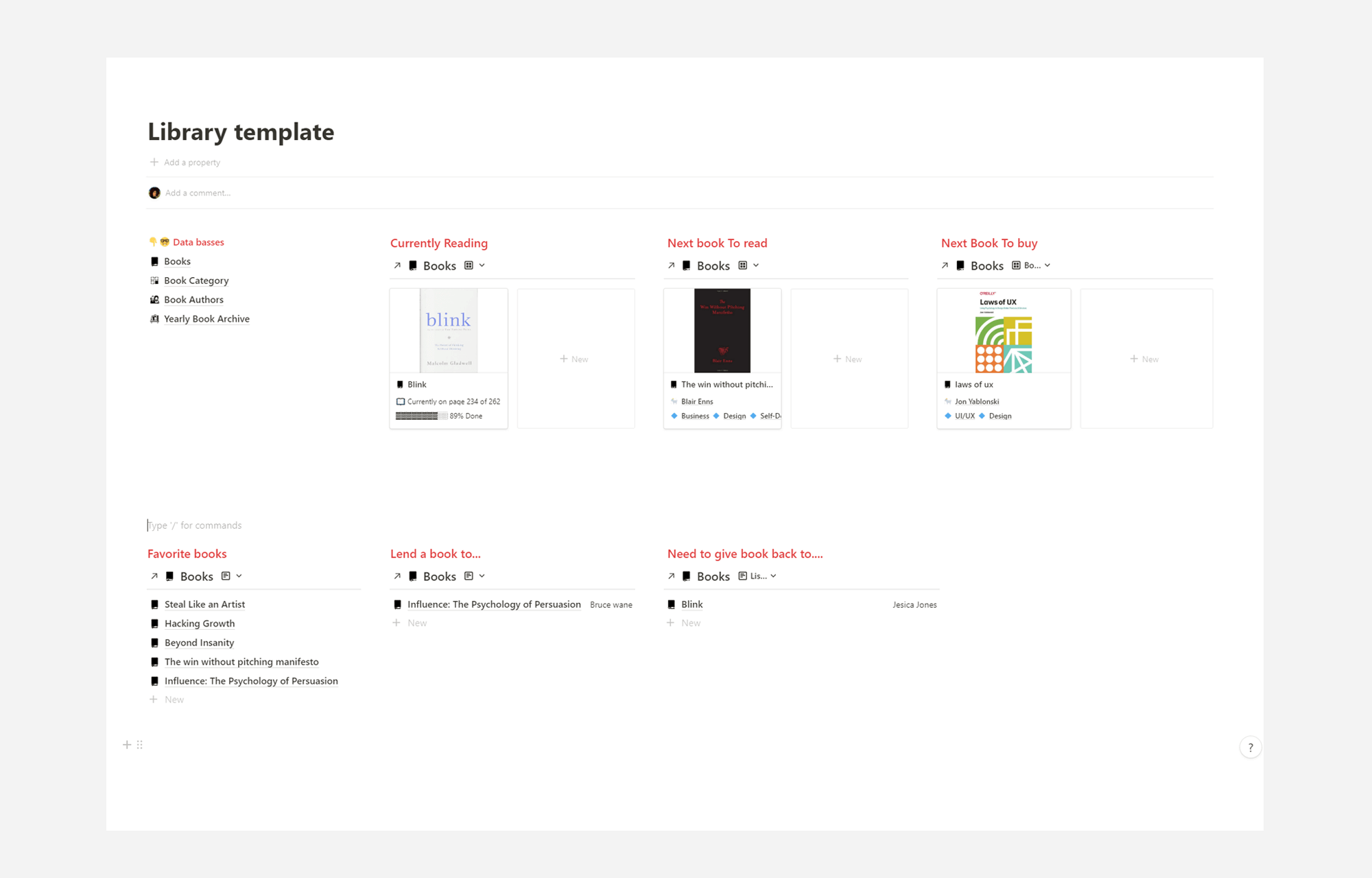 Notion Book Library Template