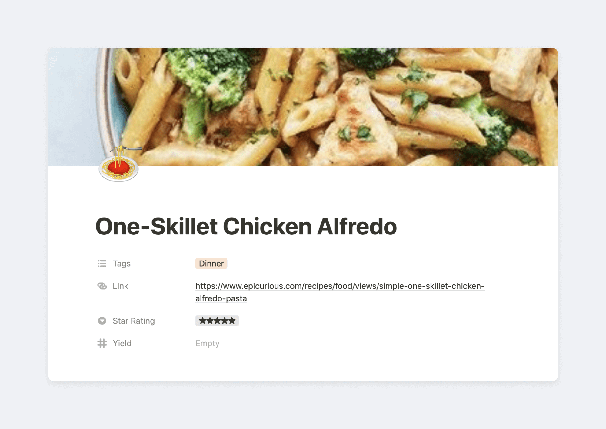 Recipe book Notion Templates