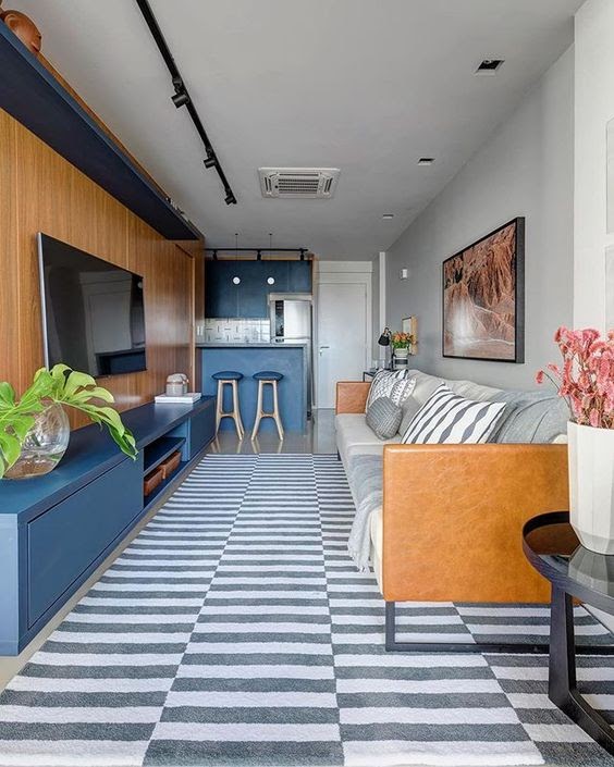 sala marcenaria azul