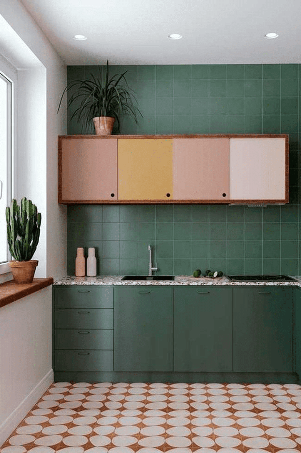 cozinha azulejo quadrado verde