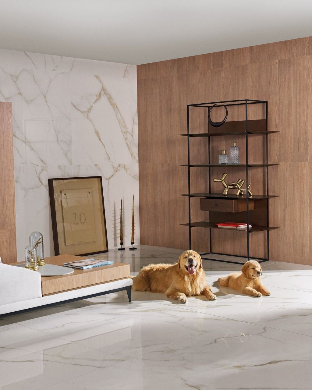 sala porcelanato mármore