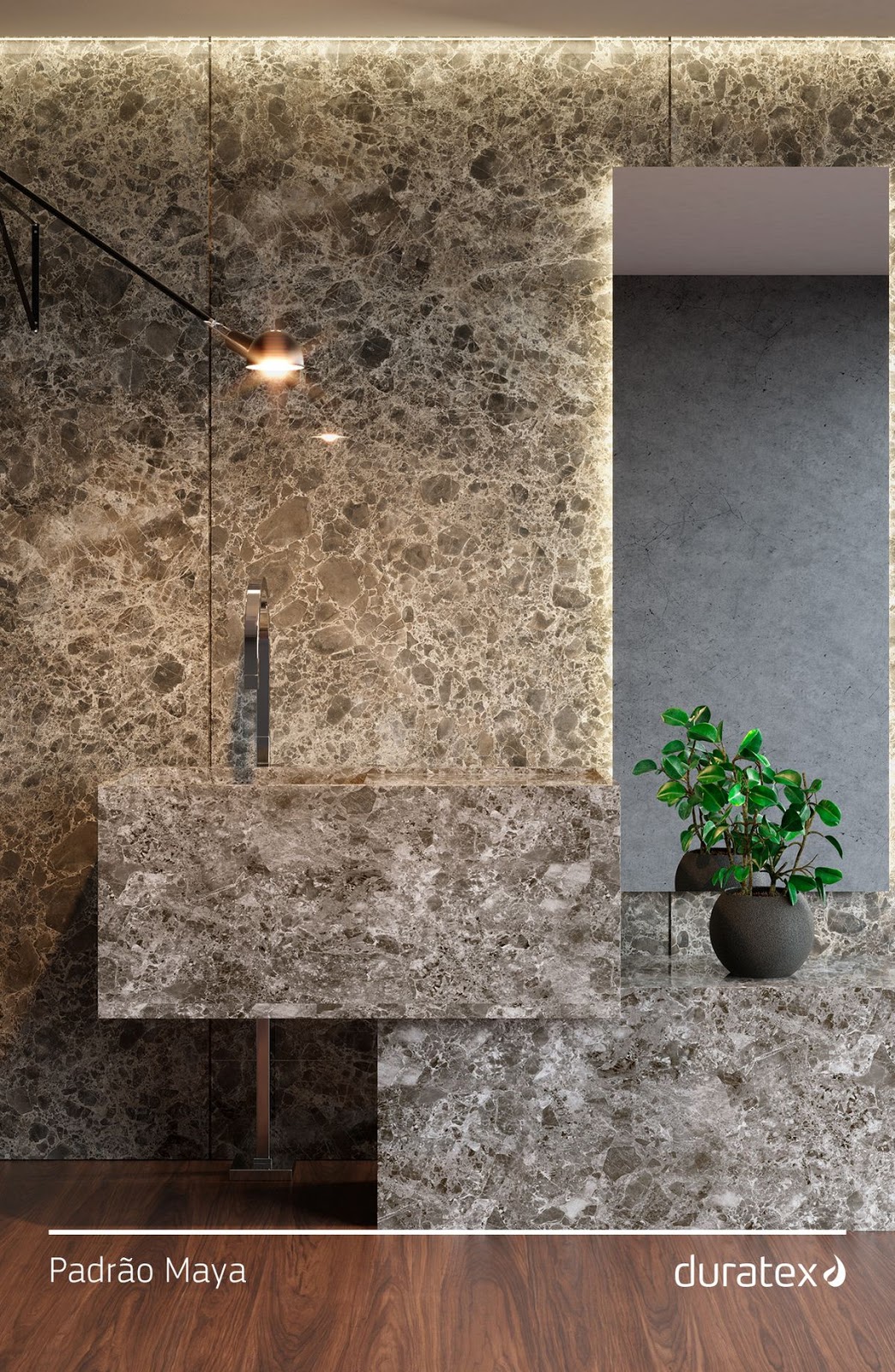 banheiro painel mdf pedra
