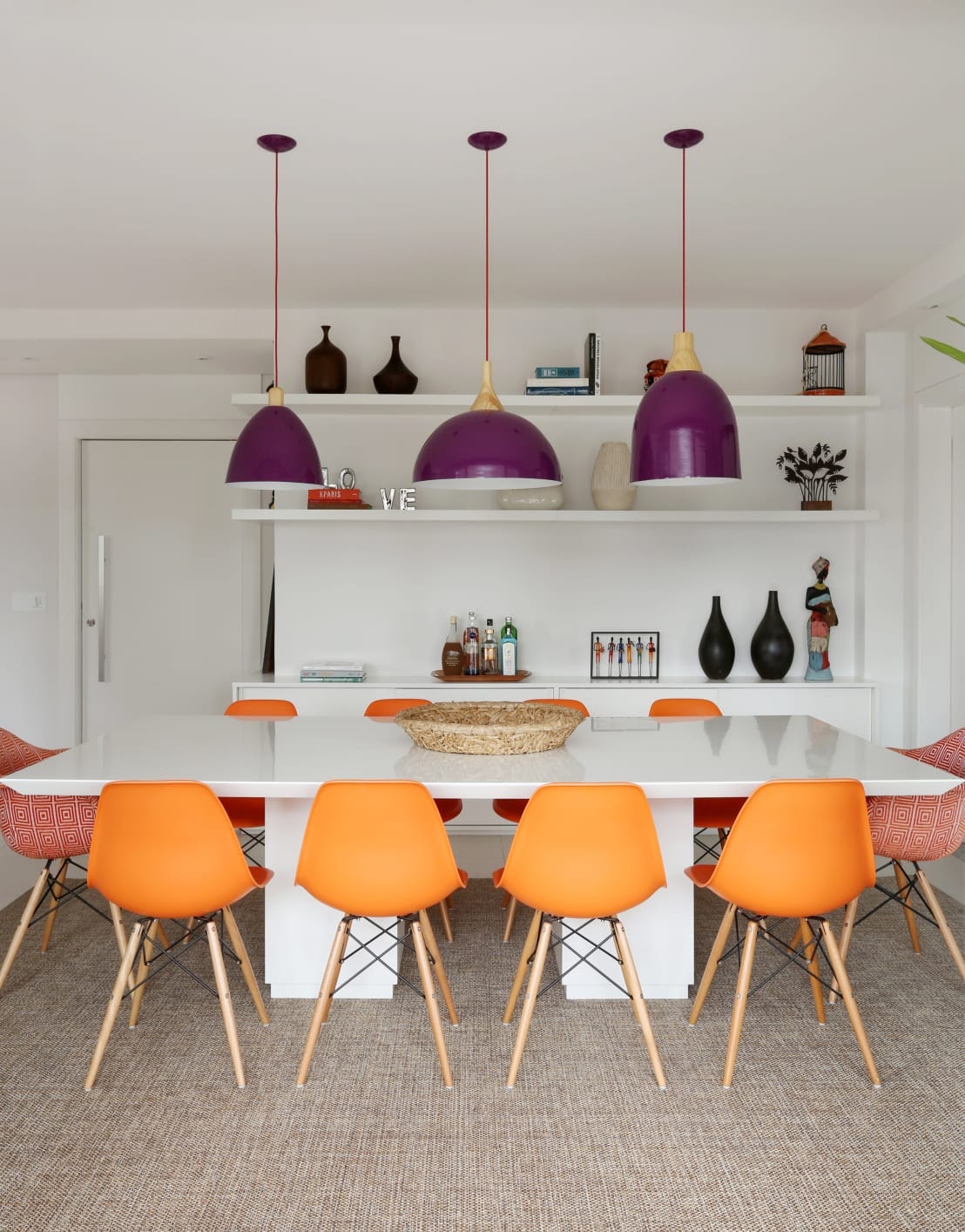sala de jantar colorida