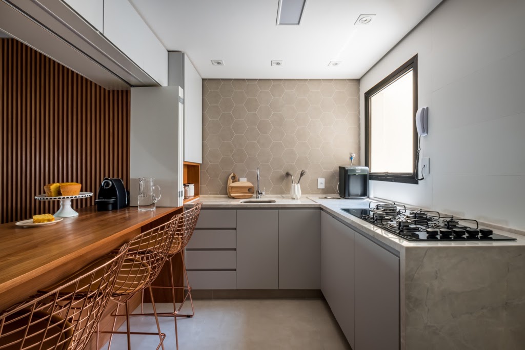 cozinha revestimento hexagonal cimento