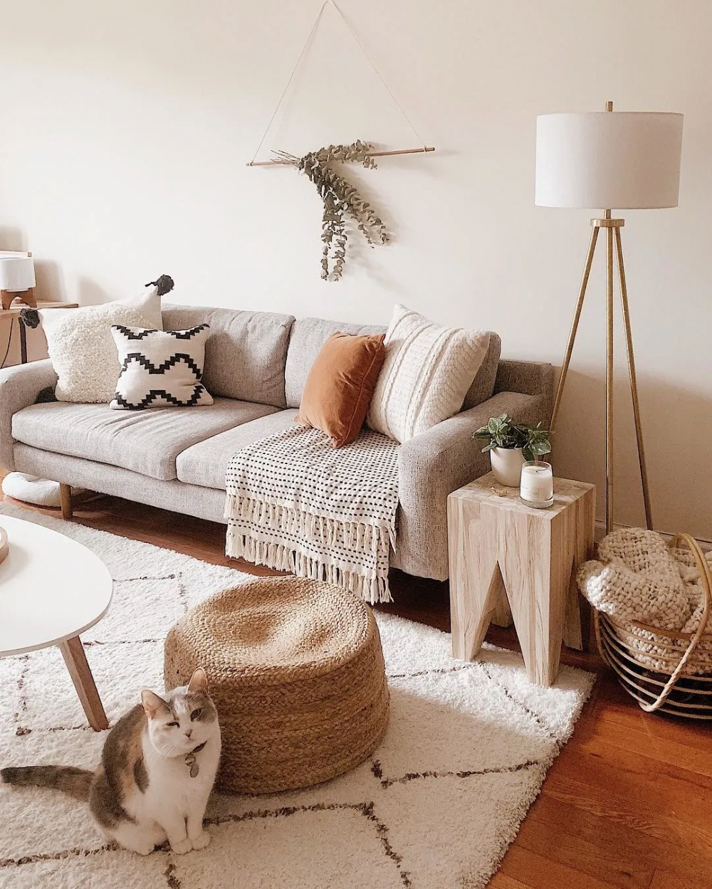 sala de estar decoração estilo escandinavo