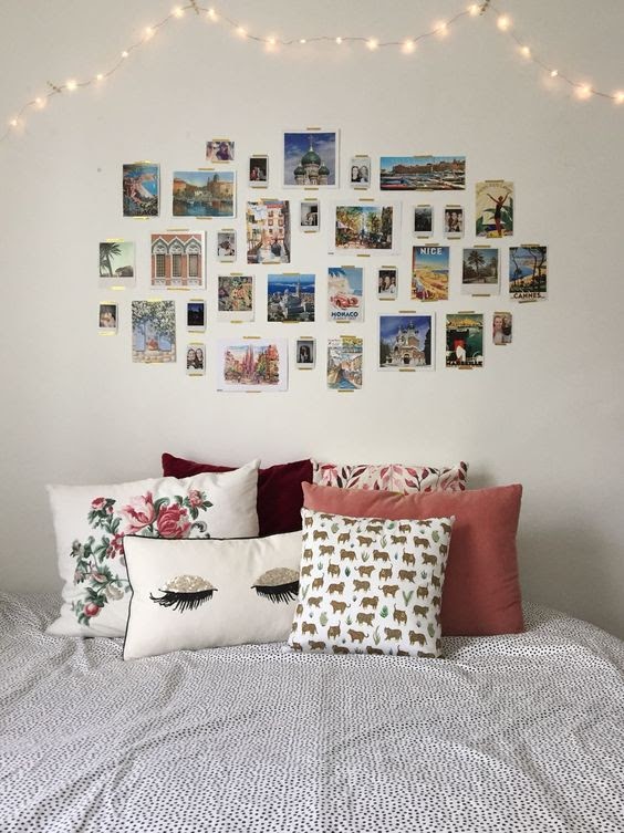 quarto parede colagem com fotos