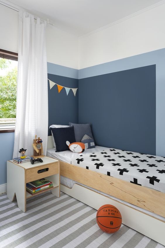 quarto infantil parede pintura geométrica