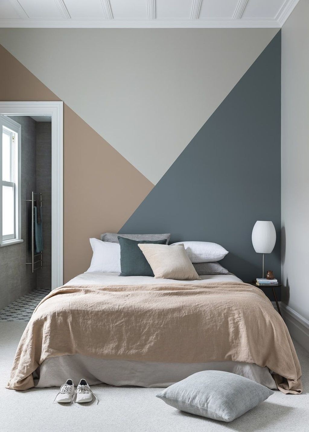 quarto parede pintura geométrica