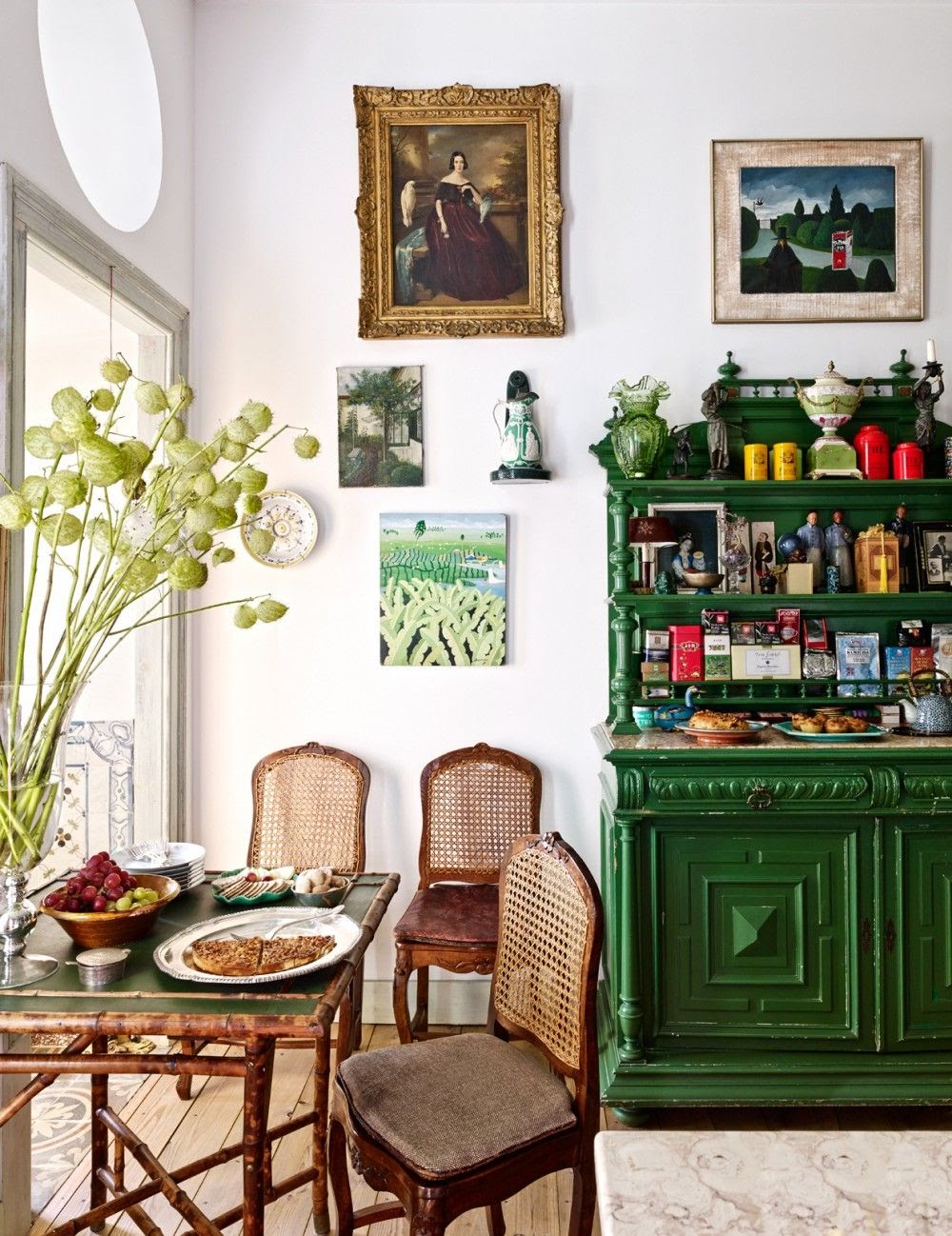 sala de jantar decoração vintage
