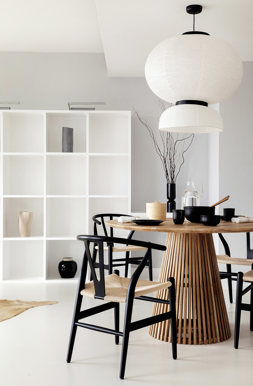 sala de jantar estilo japandi