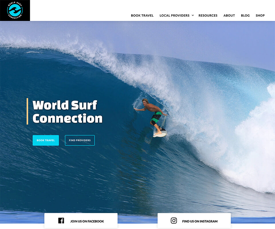 WorldSurfConnection.com Webflow home page