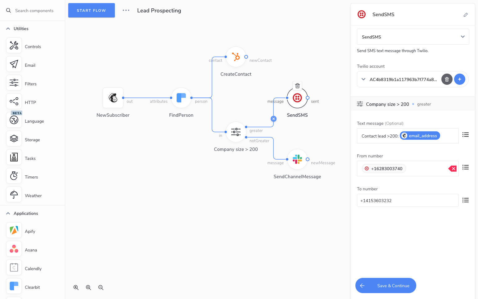 Appmixer drag & drop Workflow Designer UI