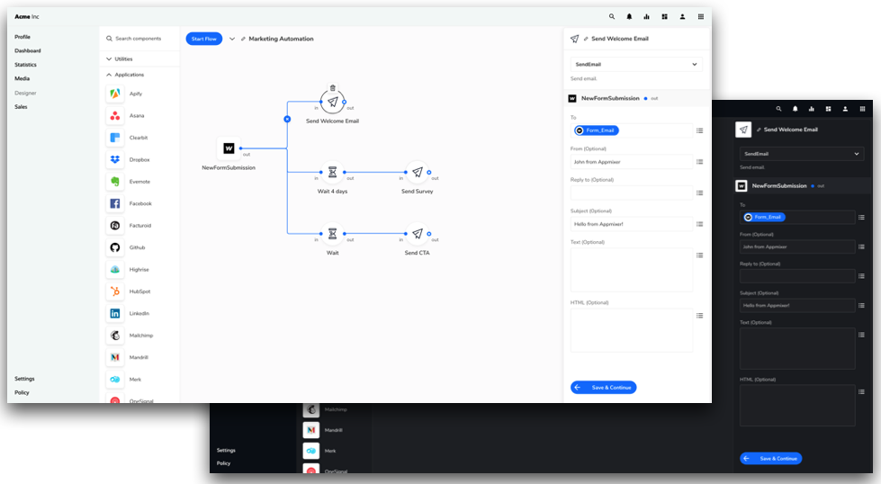 Appmixer UI widgets customization capabilities