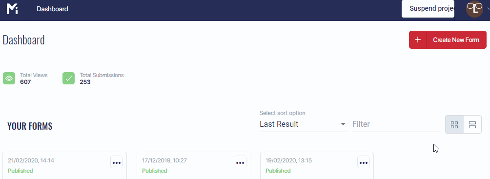 Create New Online Form - MightyForms
