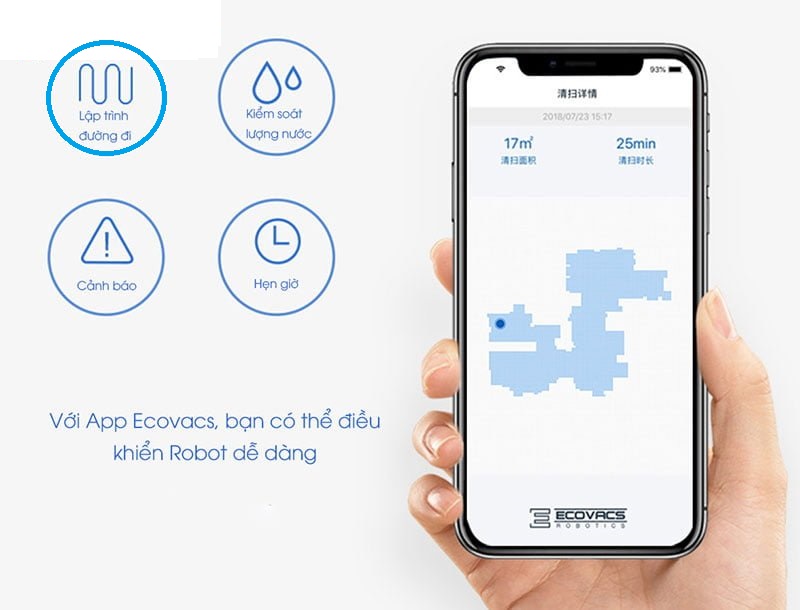 Robot hút bụi Ecovacs DD35 với điều khiển qua app