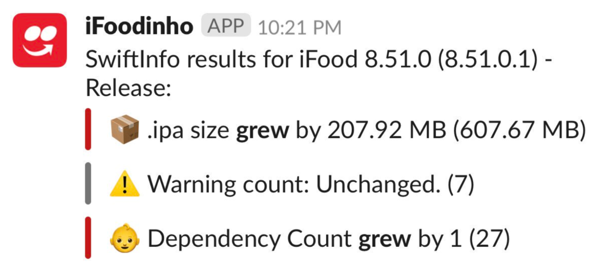Slack message from SwiftInfo