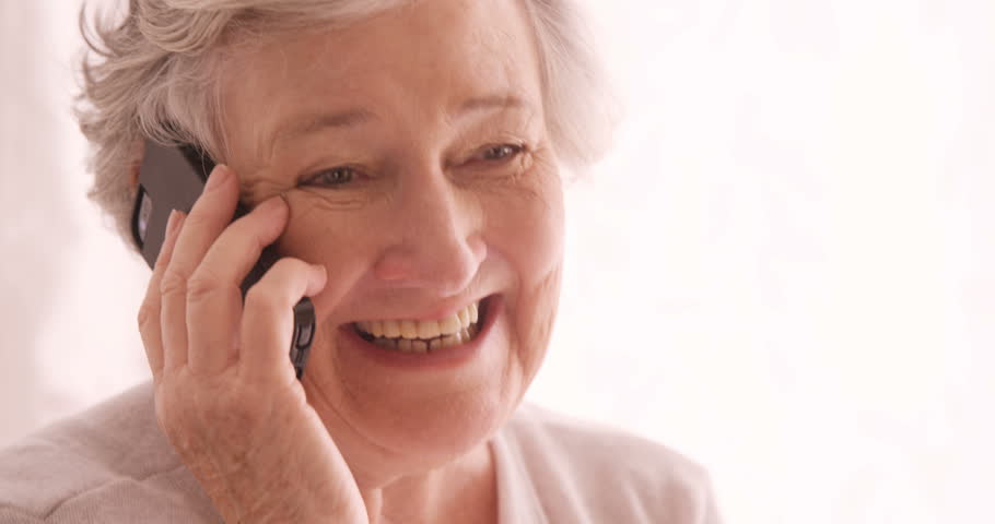 Older woman receiving a phone call