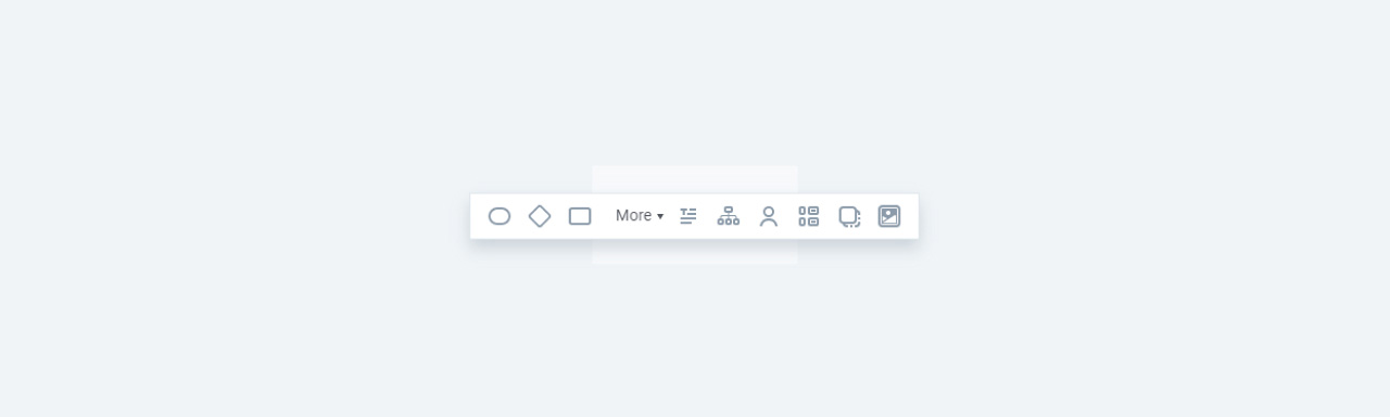A toolbar with shapes, text, images and other features