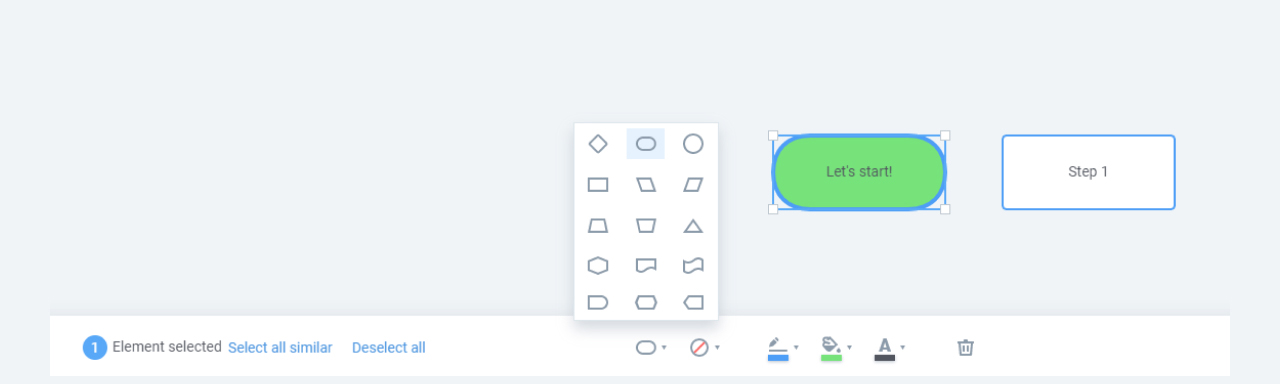 click on the shape