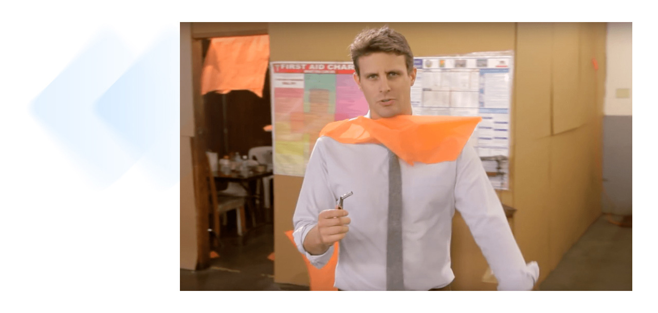 frame from the Dollar Shave Club commercial