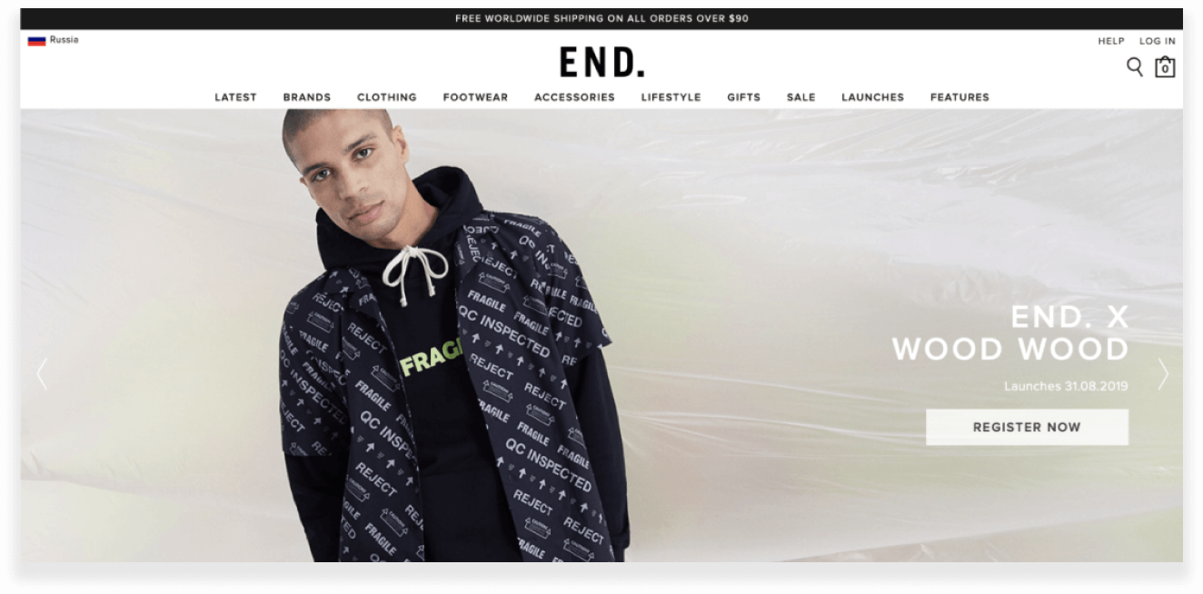 endclothing website
