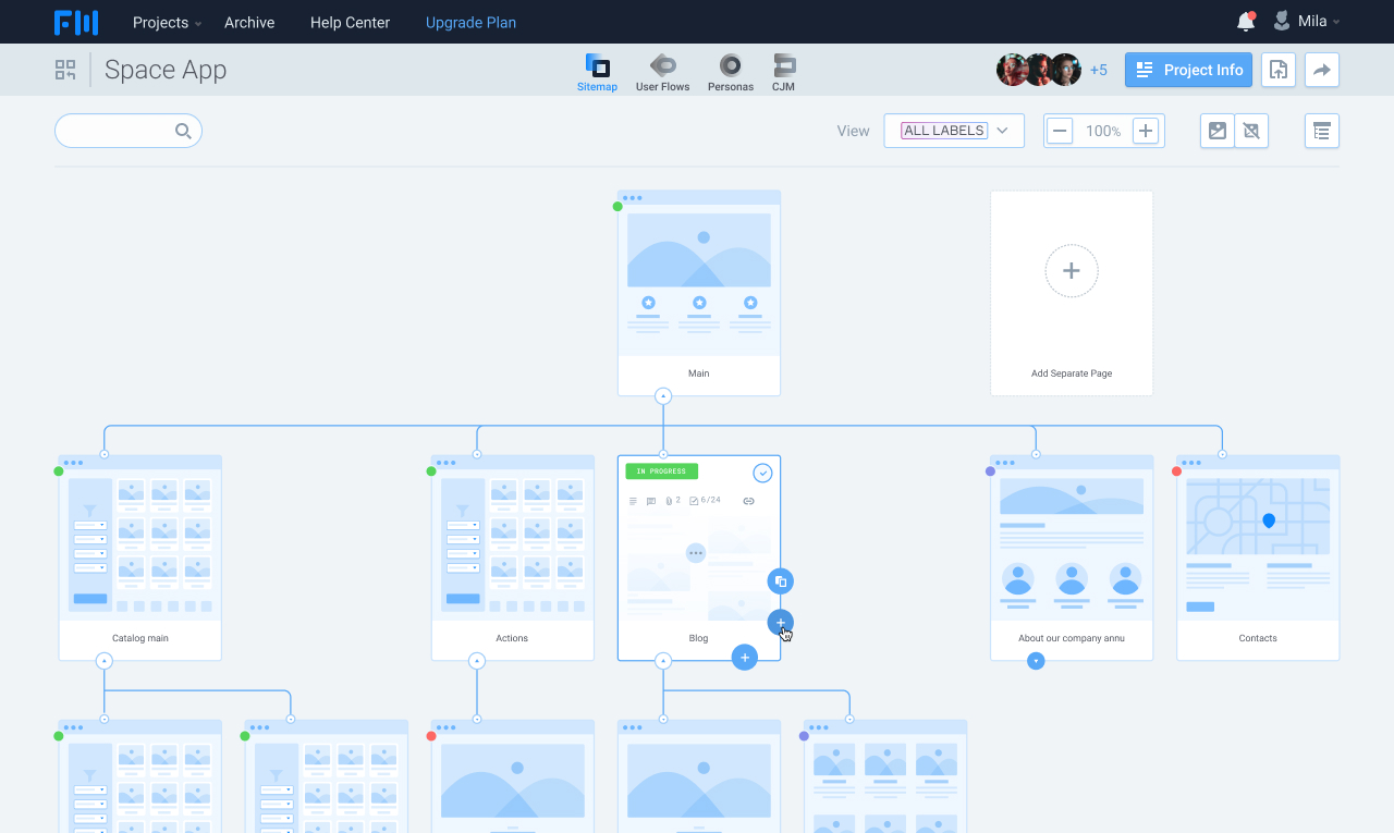 FlowMapp’s Sitemap Tool