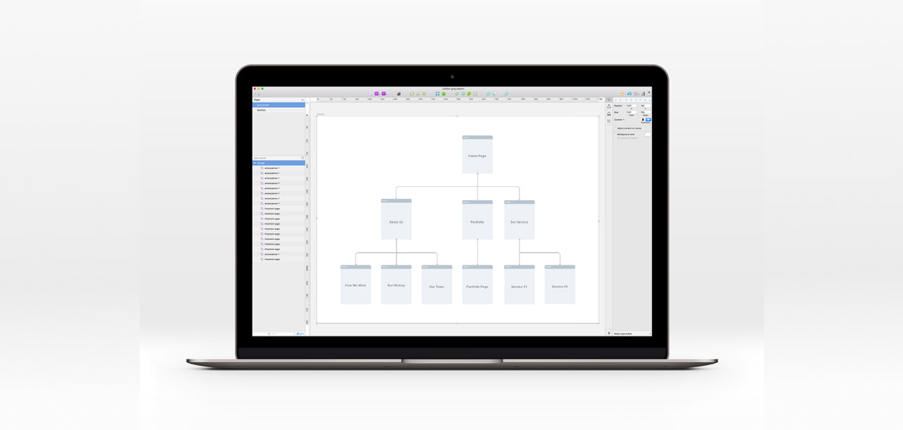 site map in graphics editor