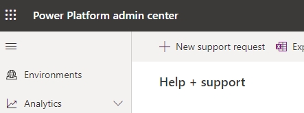 Power platform admin center - creating tickets