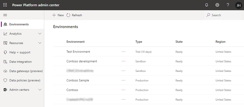 Power Platform admin center