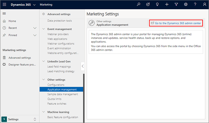 Open the Power Platform admin center