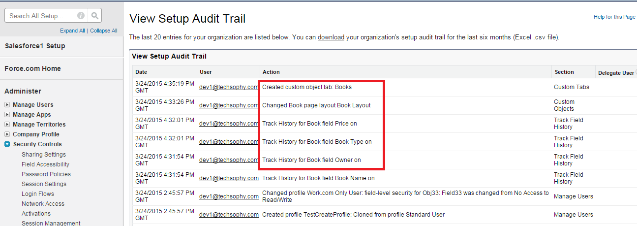 Difference between Setup Audit trail and field history tracking. - Salesforce Developer Community