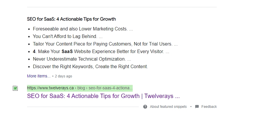 twleverays local seo search showing rich results