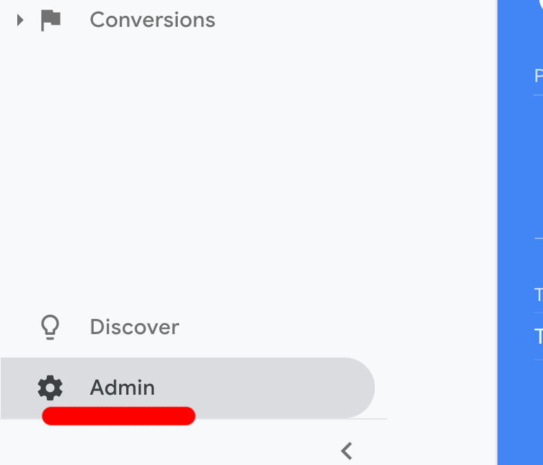 Click the admin settings