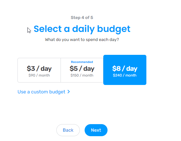 Selecting A Daily Ad Budget for Waze